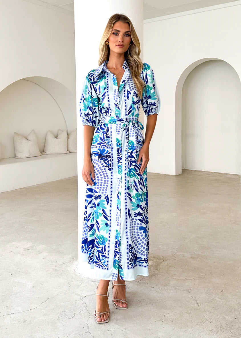Salsa Maxi Dress - Blue Abstract
