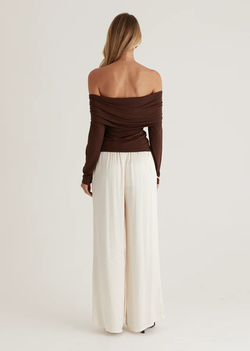 Saira Jersey Top - Chocolate