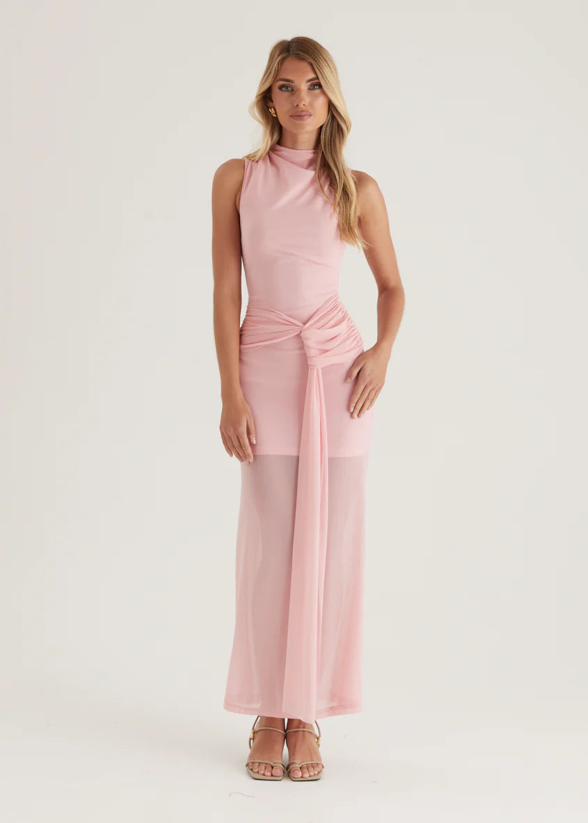 Senorita Mesh Maxi Dress - Pink