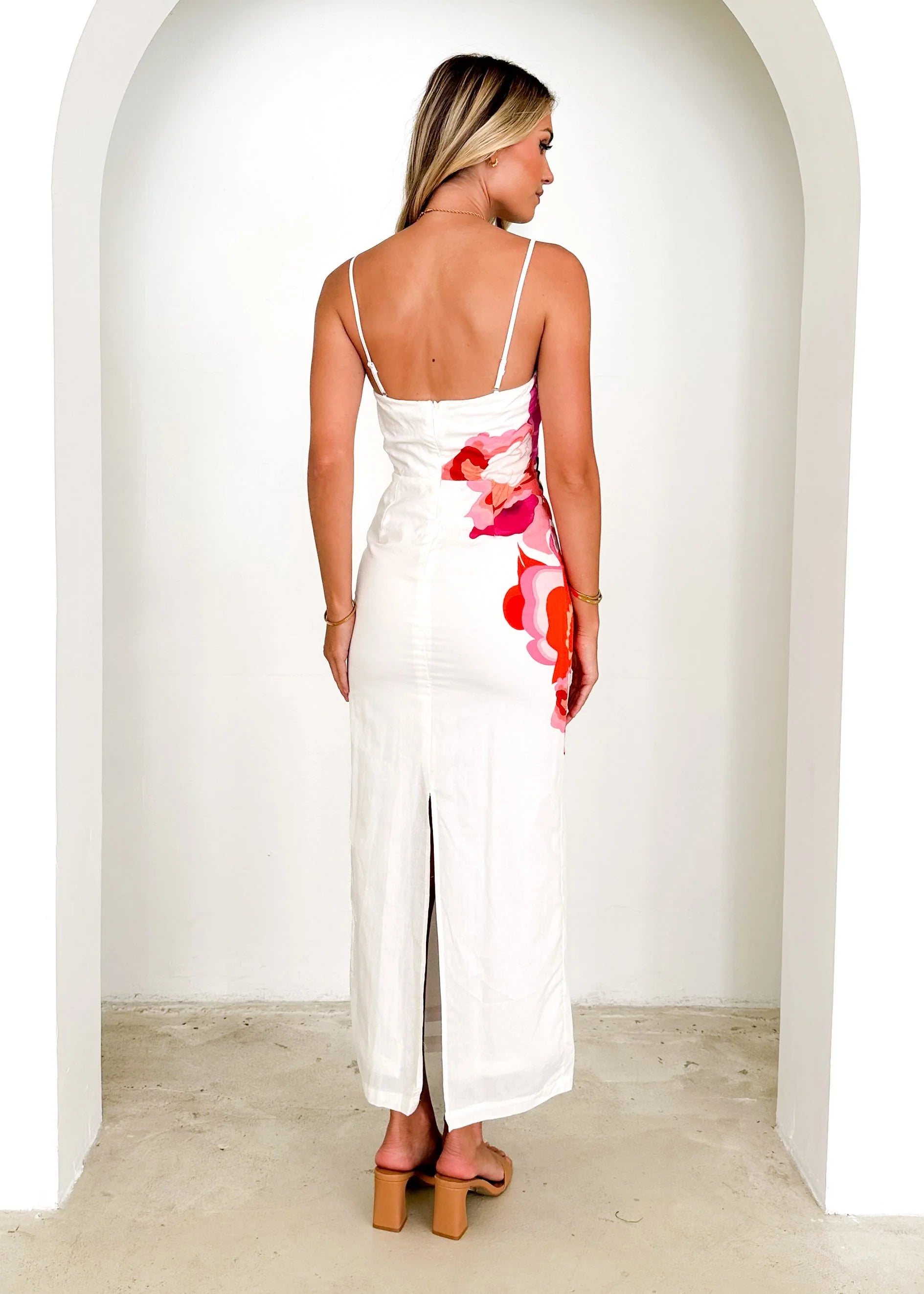 Maria Midi Dress - Sunset Botanical