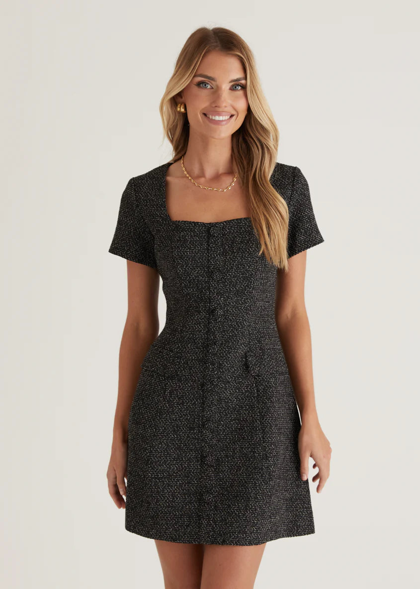 Silvia Dress - Black Marl