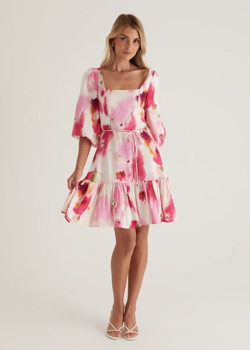 Namisha Dress - Pink Watercolour