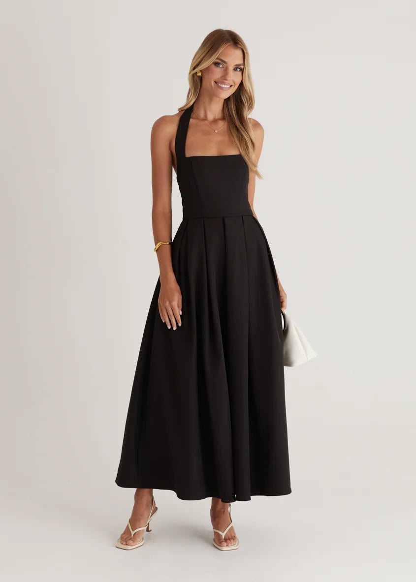Leigh Halter Maxi Dress - Black