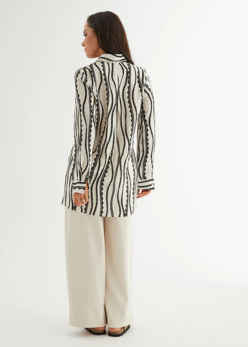 Lyrra Shirt - Monochrome Stripe