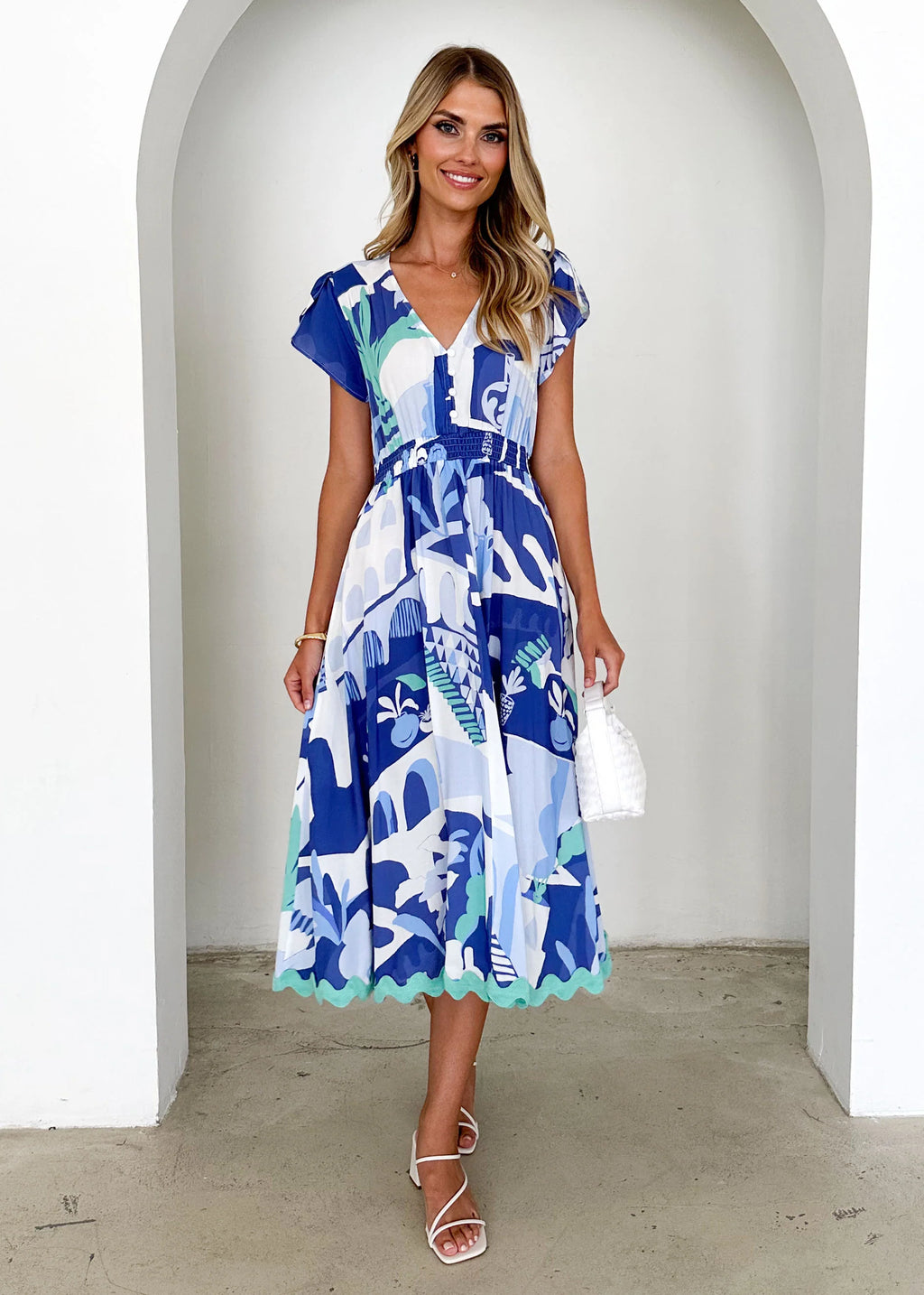 Phoenix Midi Dress - Blue Nyssa