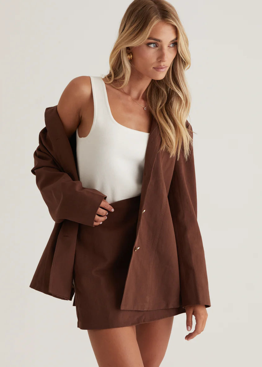 Savana Denim Jacket - Choc