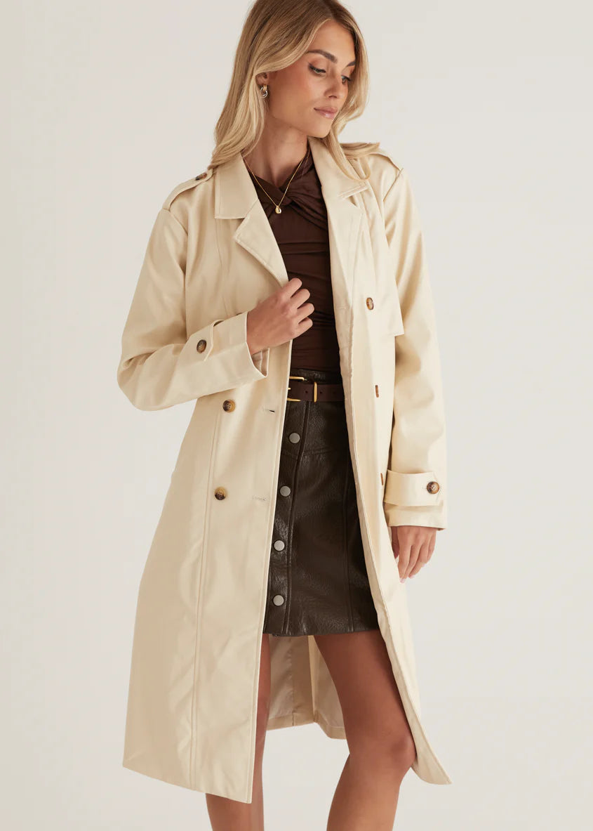 Elkie Pu Trench - Cream