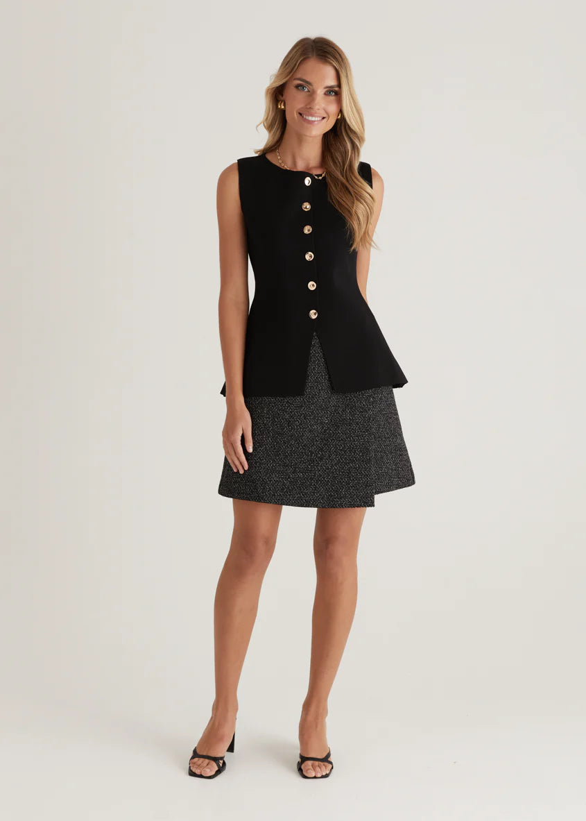 Tristy Knit Vest - Black