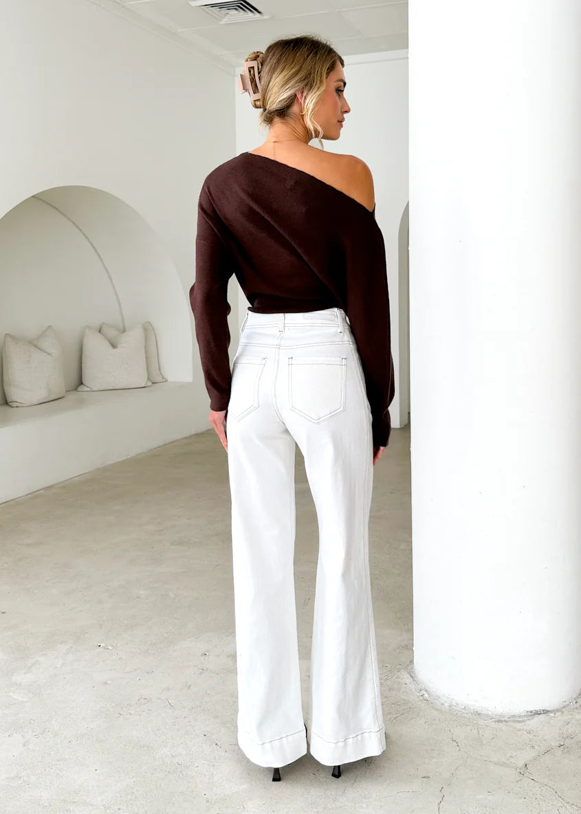 Zekroe Wide Leg Jeans - Off White