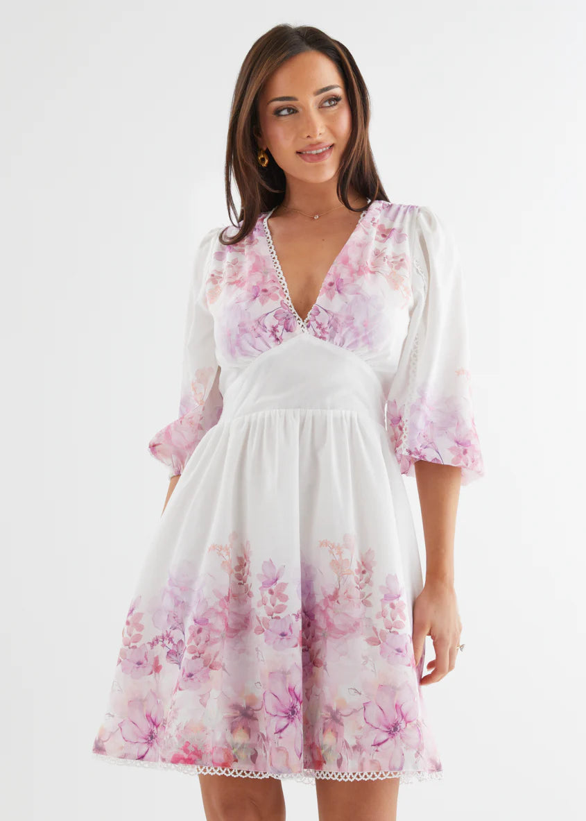 Layla Dress - Pink Flowers