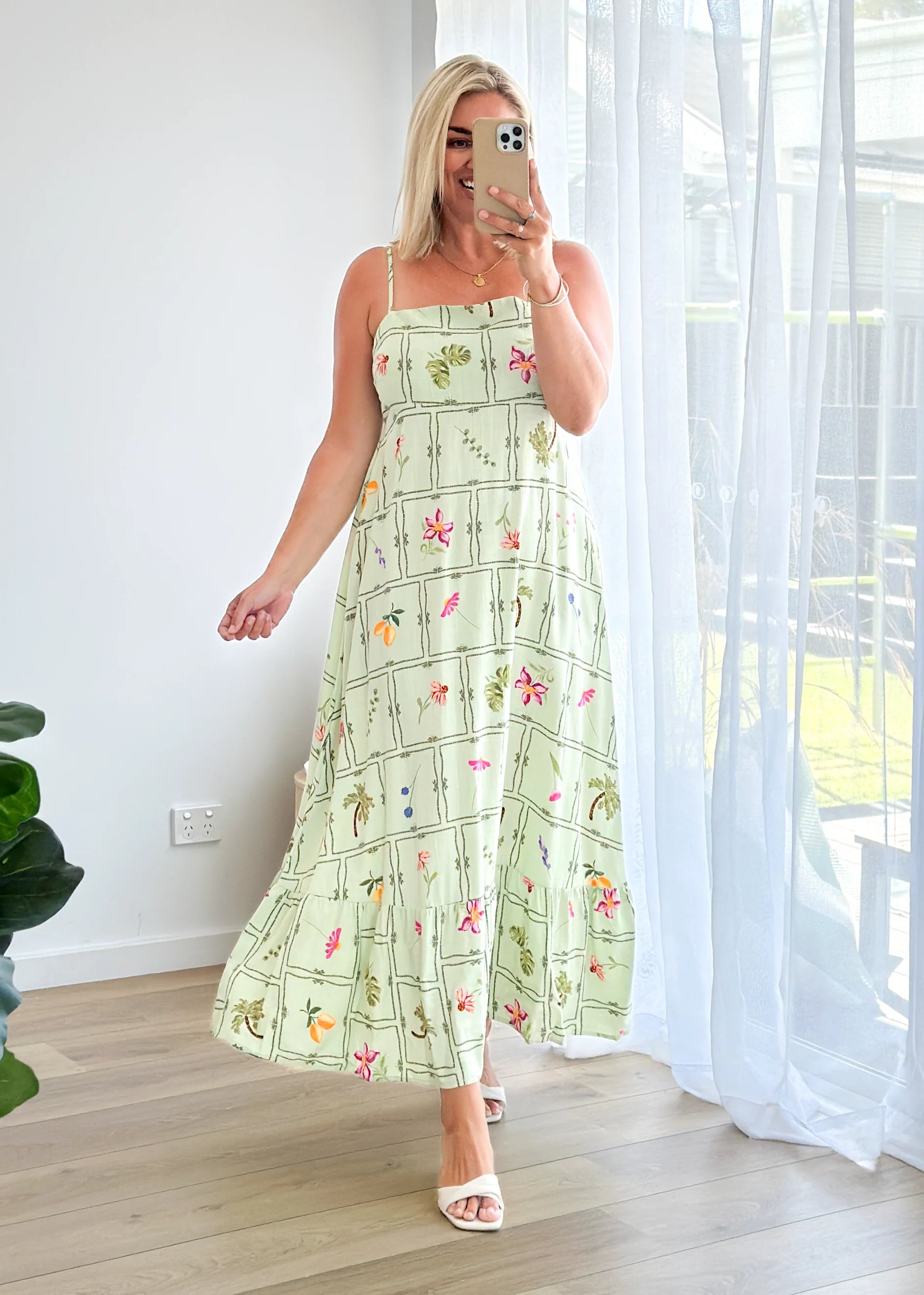 Romara Maxi Dress - Sage Iris