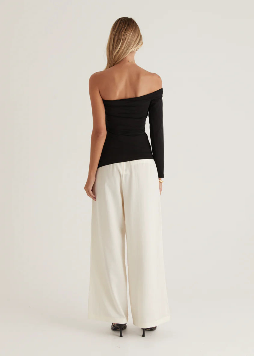 Hayler One Shoulder Top - Black