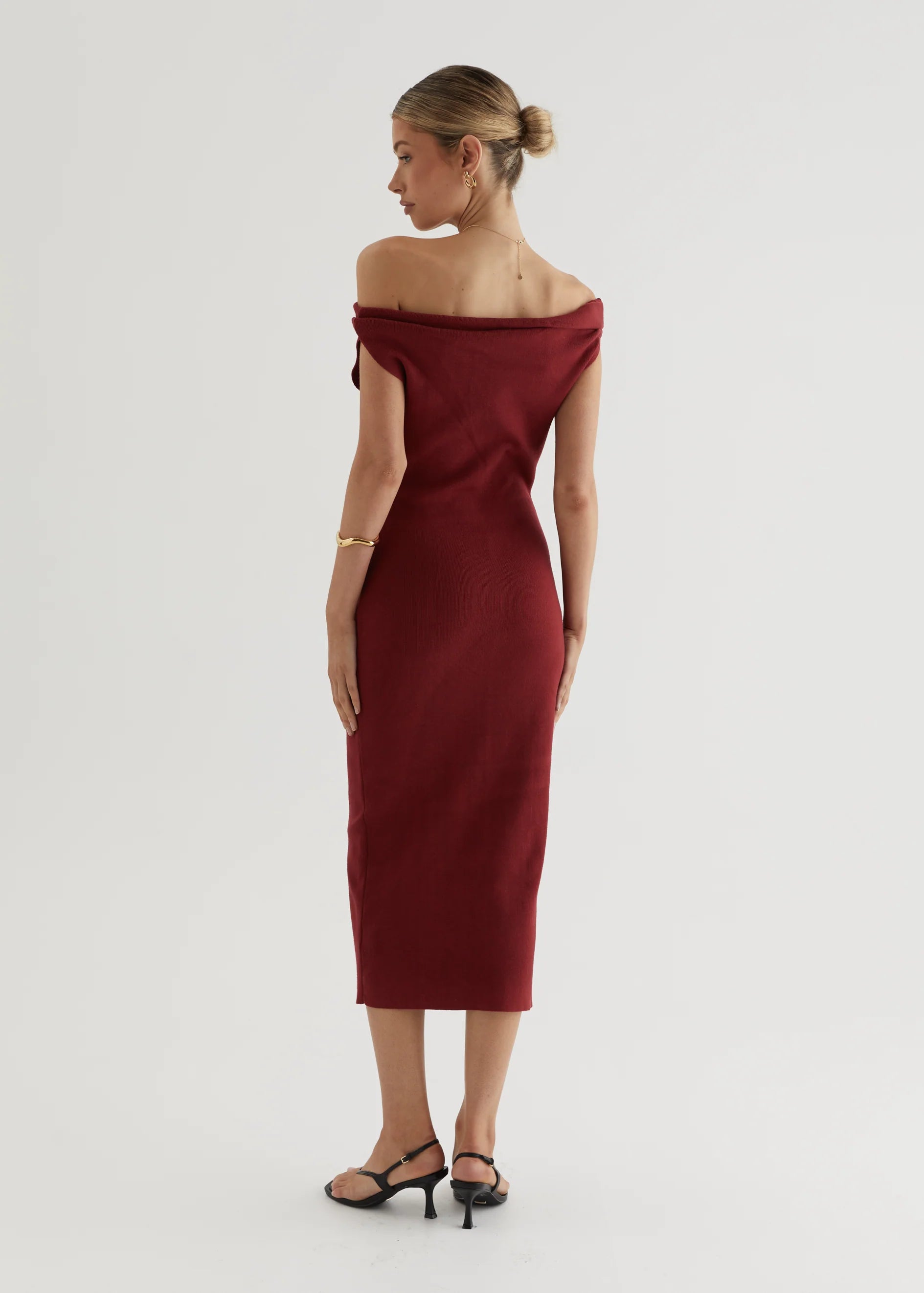 Serenade Knit Midi Dress - Wine