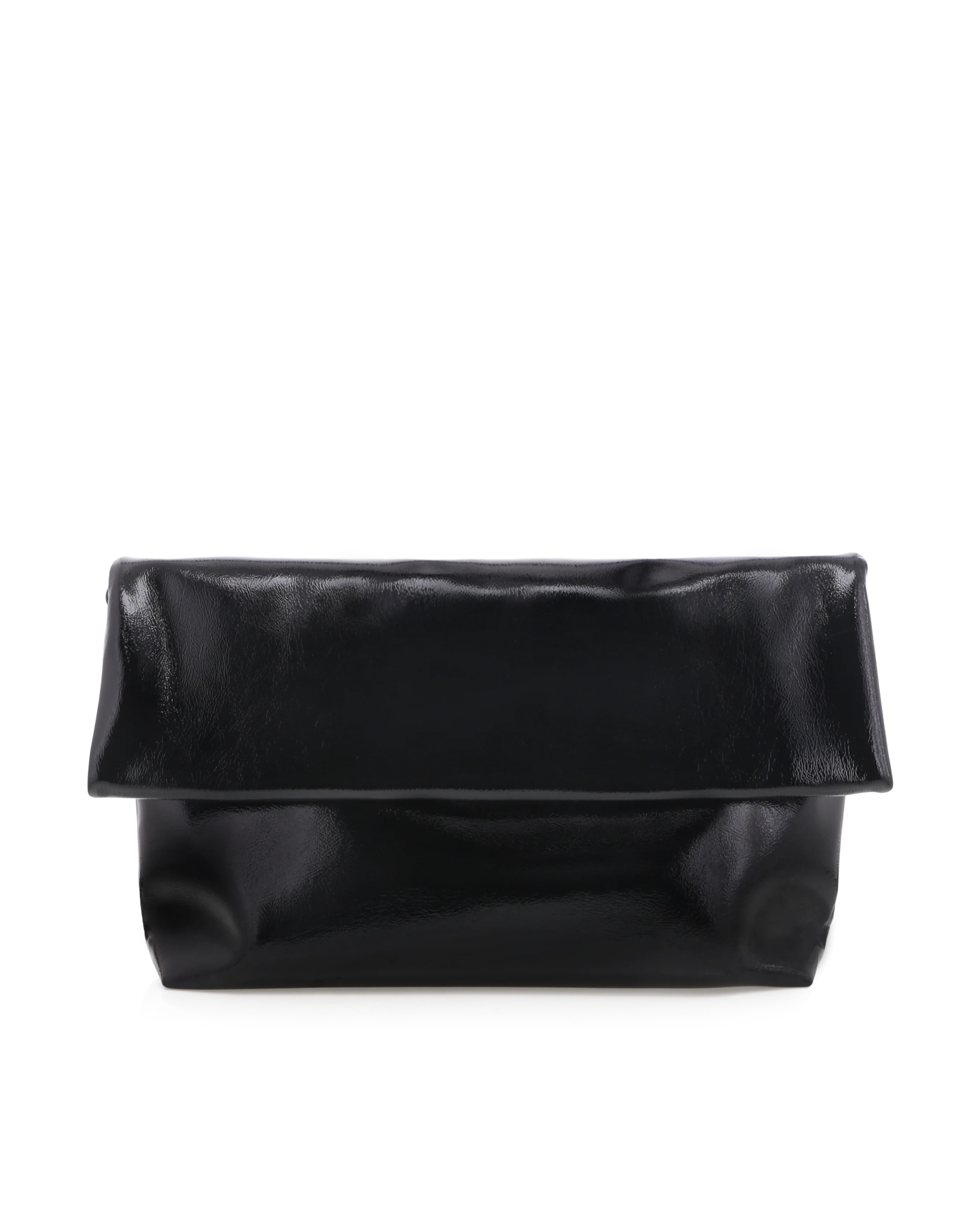 Rylee Clutch Bag - Black Crinkle Patent