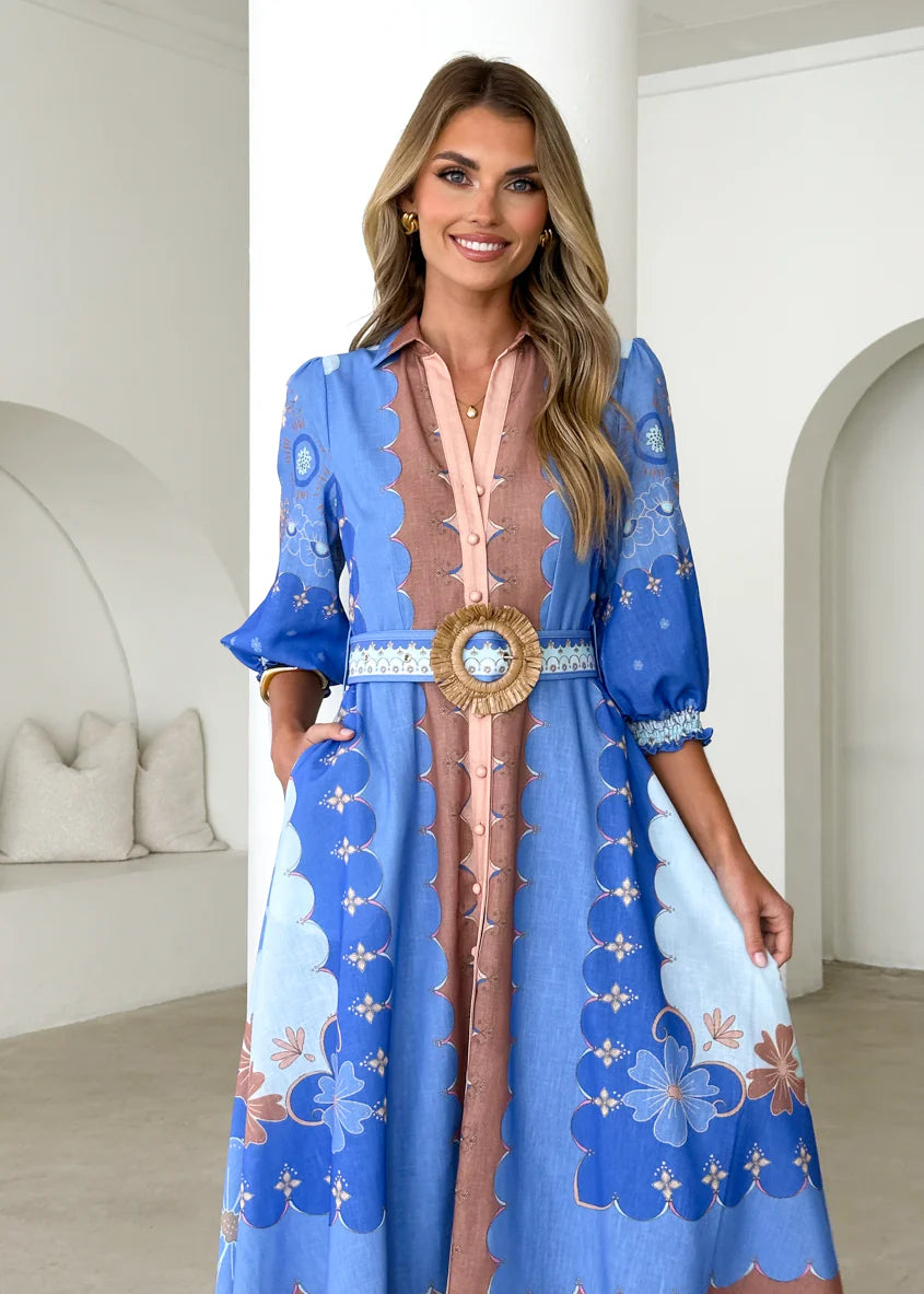 Portobello Midi Dress - Blue Moon