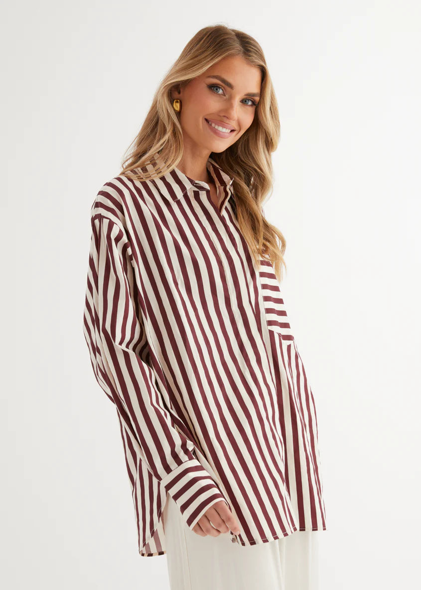 Lola Shirt - Berry Stripe