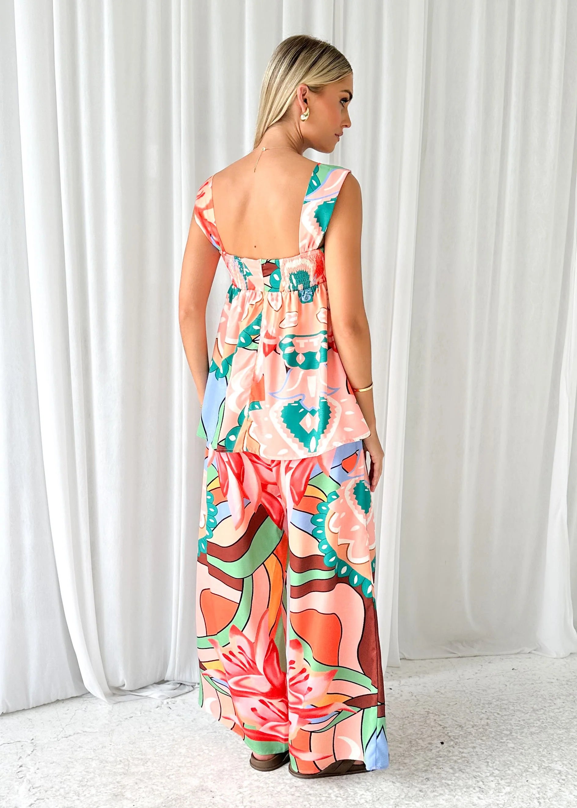 Learra Top - Pink Abstract