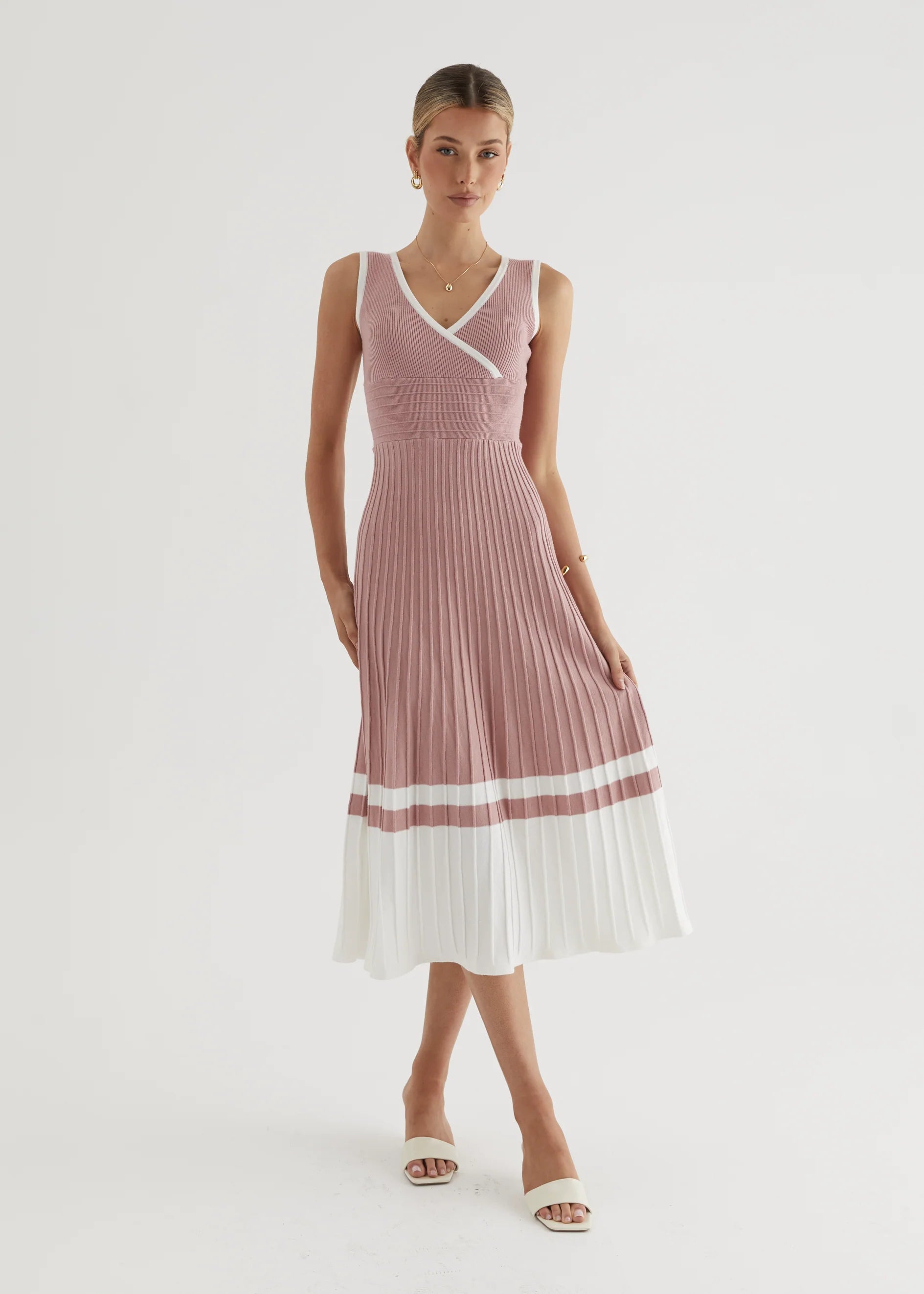 Radiate Knit Midi Dress - Blush