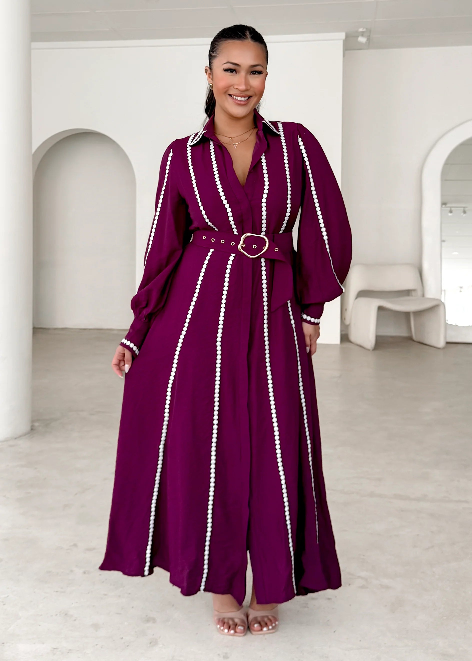 Nevaeh Maxi Dress - Burgundy