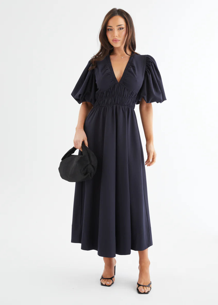 Misori Midi Dress - Indigo