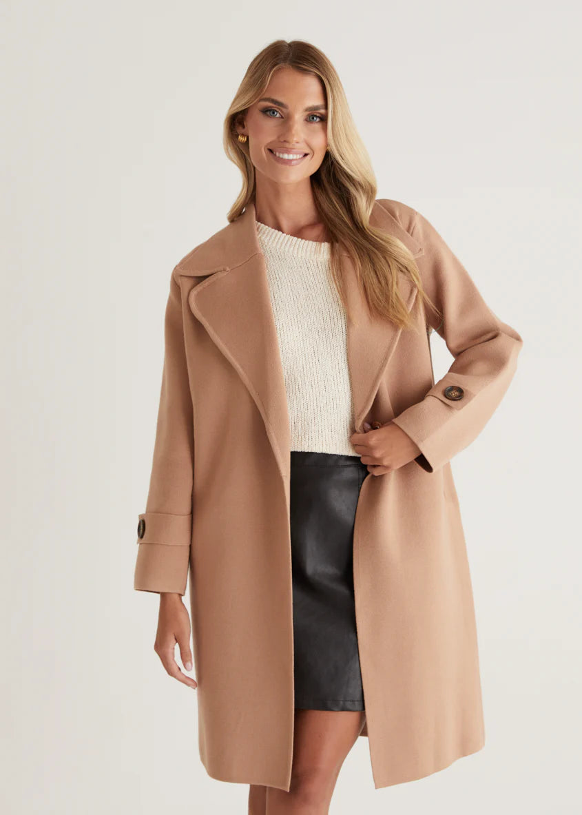 Chayso Knit Coat - Camel