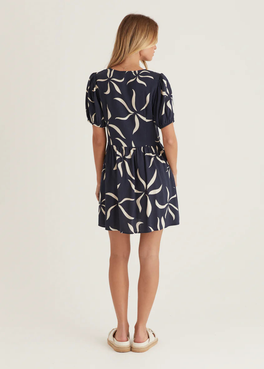 Ariel Dress - Navy Ayana