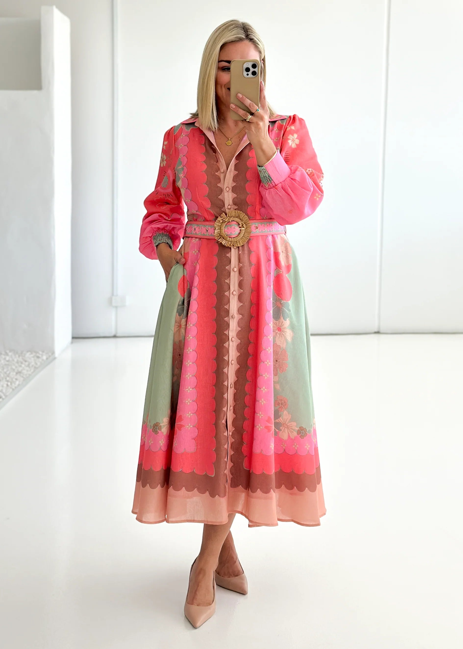 Entity Midi Dress - Melon Floral