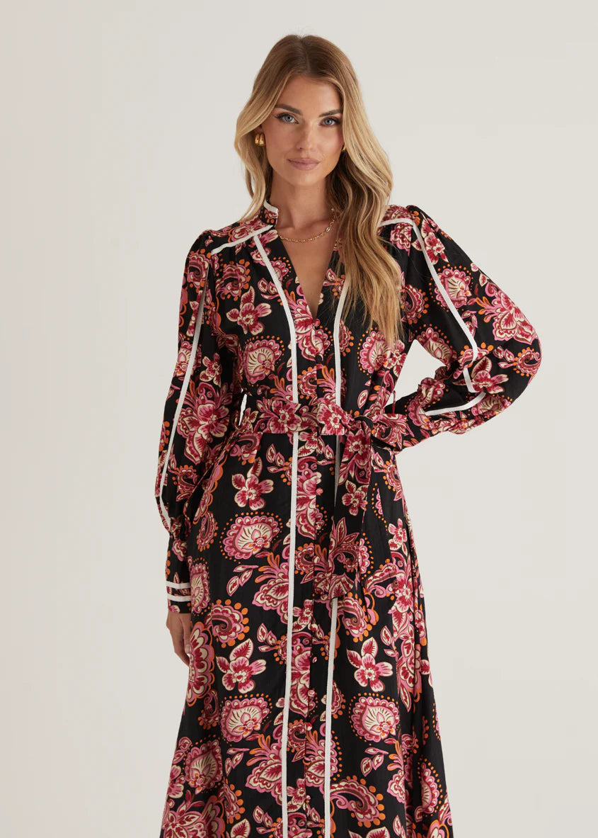 Corrina Maxi Dress - Black Paisley