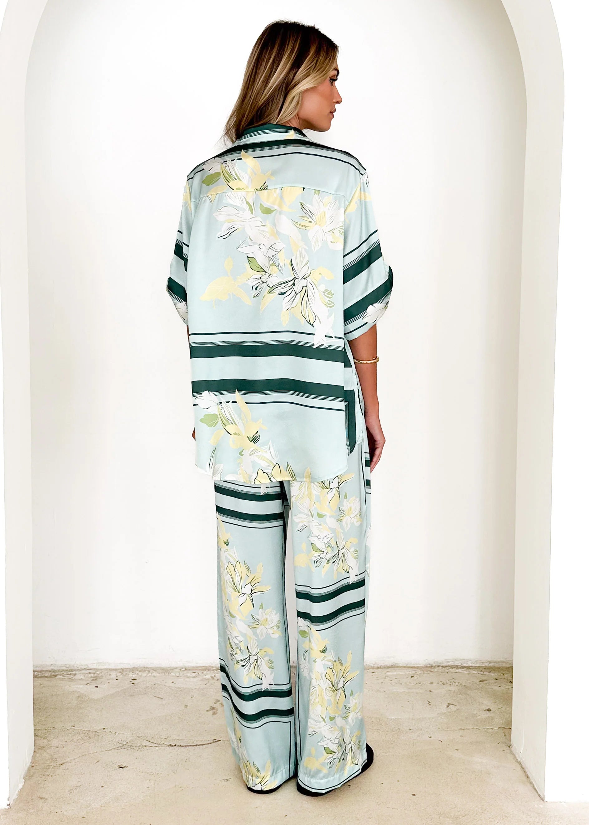 Kaycie Pants - Aqua Floral