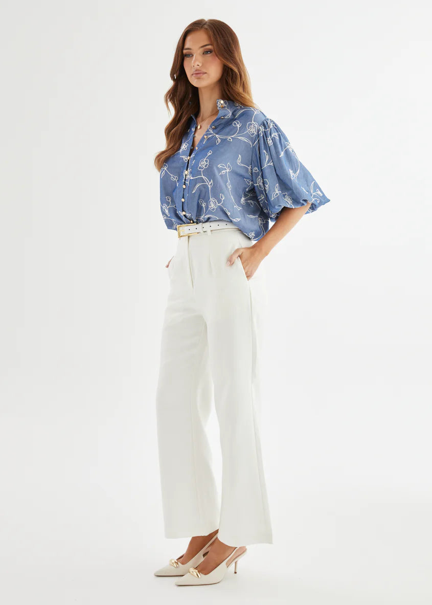 Mendez Blouse - Indigo Chambray