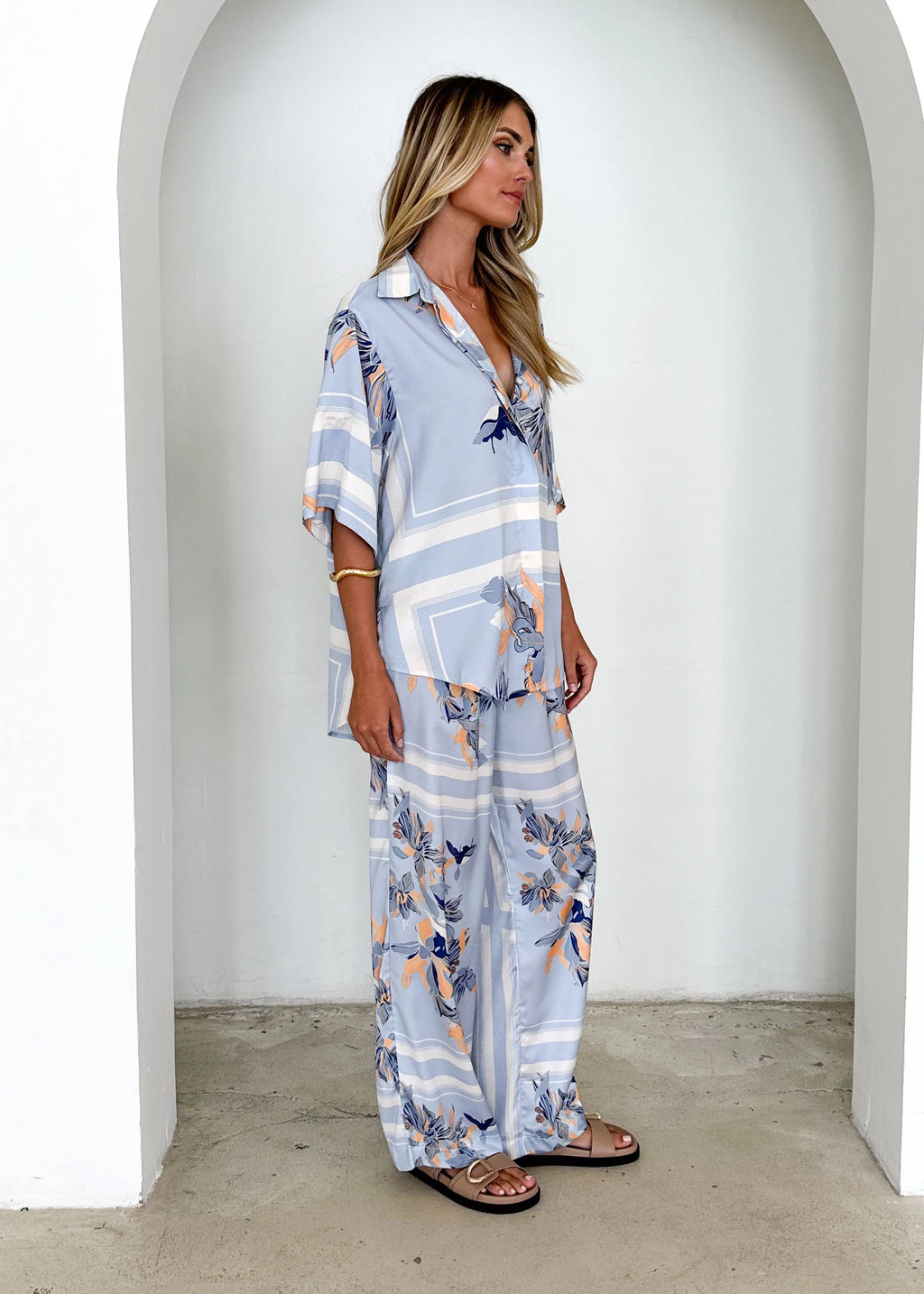 Kaycie Pants - Powder Blue Floral