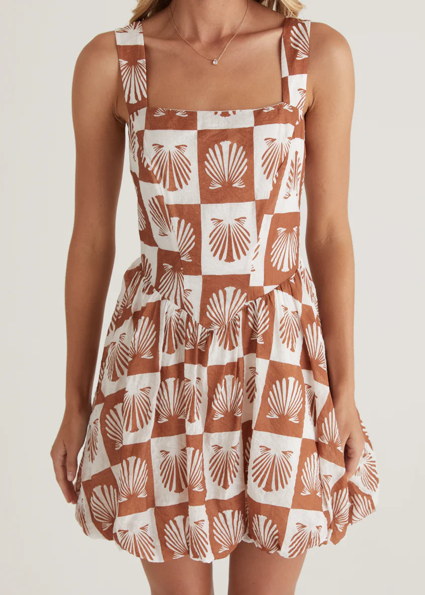 Malachy Dress - Choc Abstract