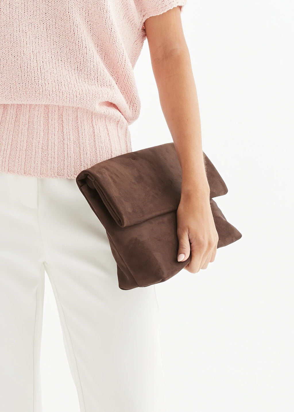 Rylee Clutch Bag - Dark Cacao Suede