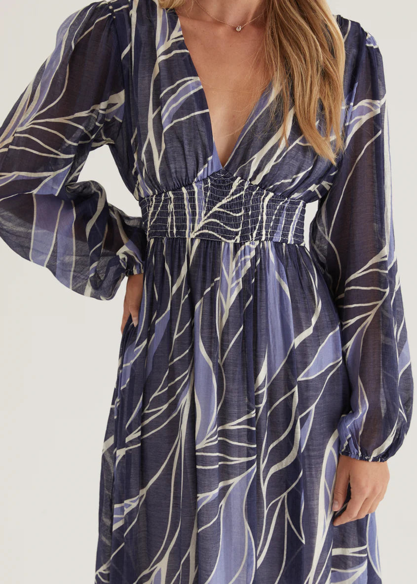 Skyline Maxi Dress - Navy Swirl