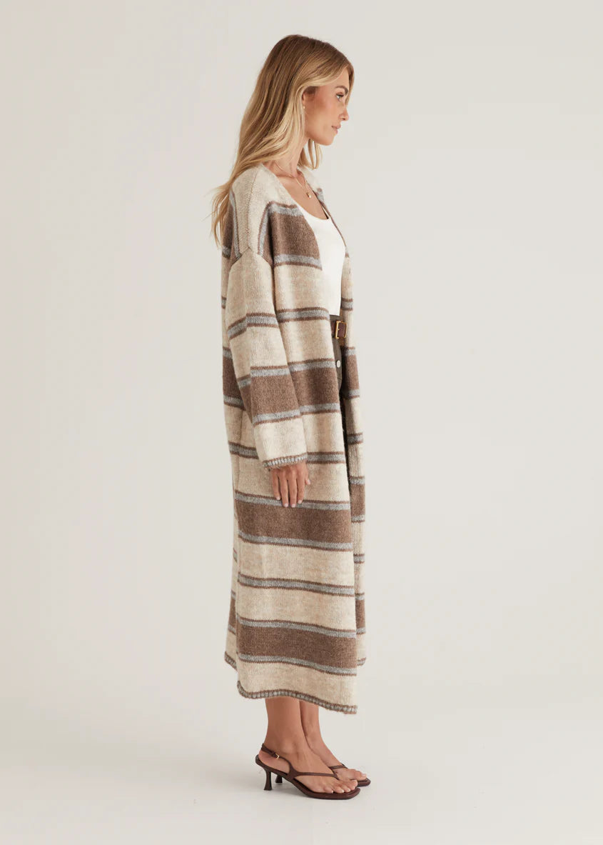 Yourta Cardigan - Brown Stripe