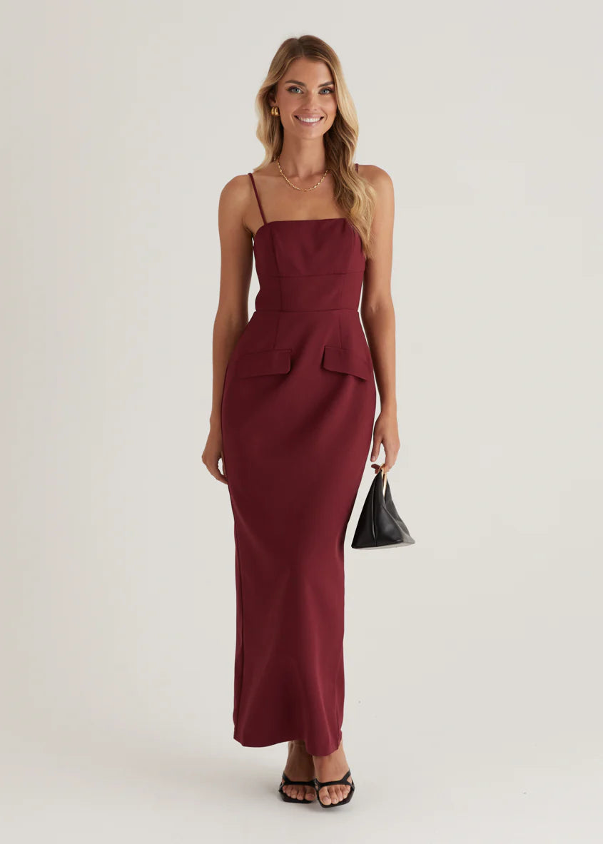 Hansel Maxi Dress - Wine