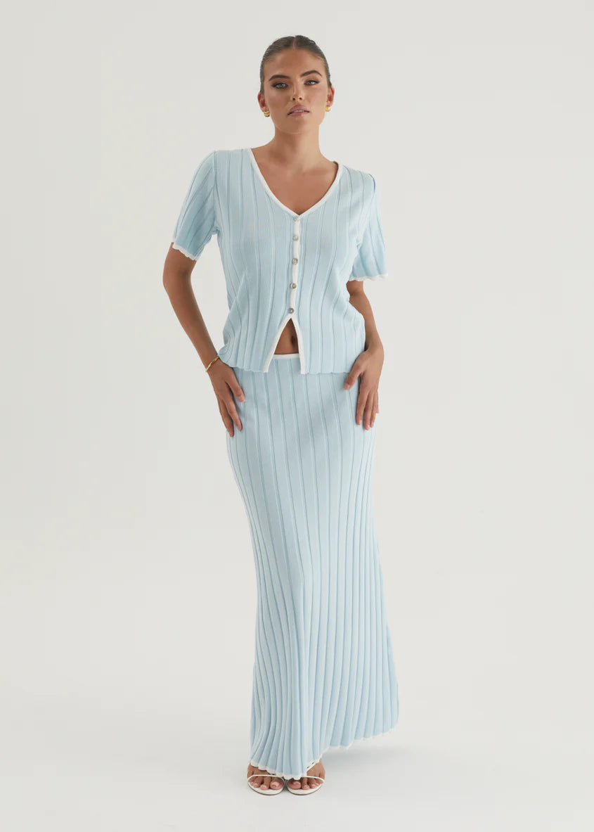 Yulia Knit Top - Sky Blue