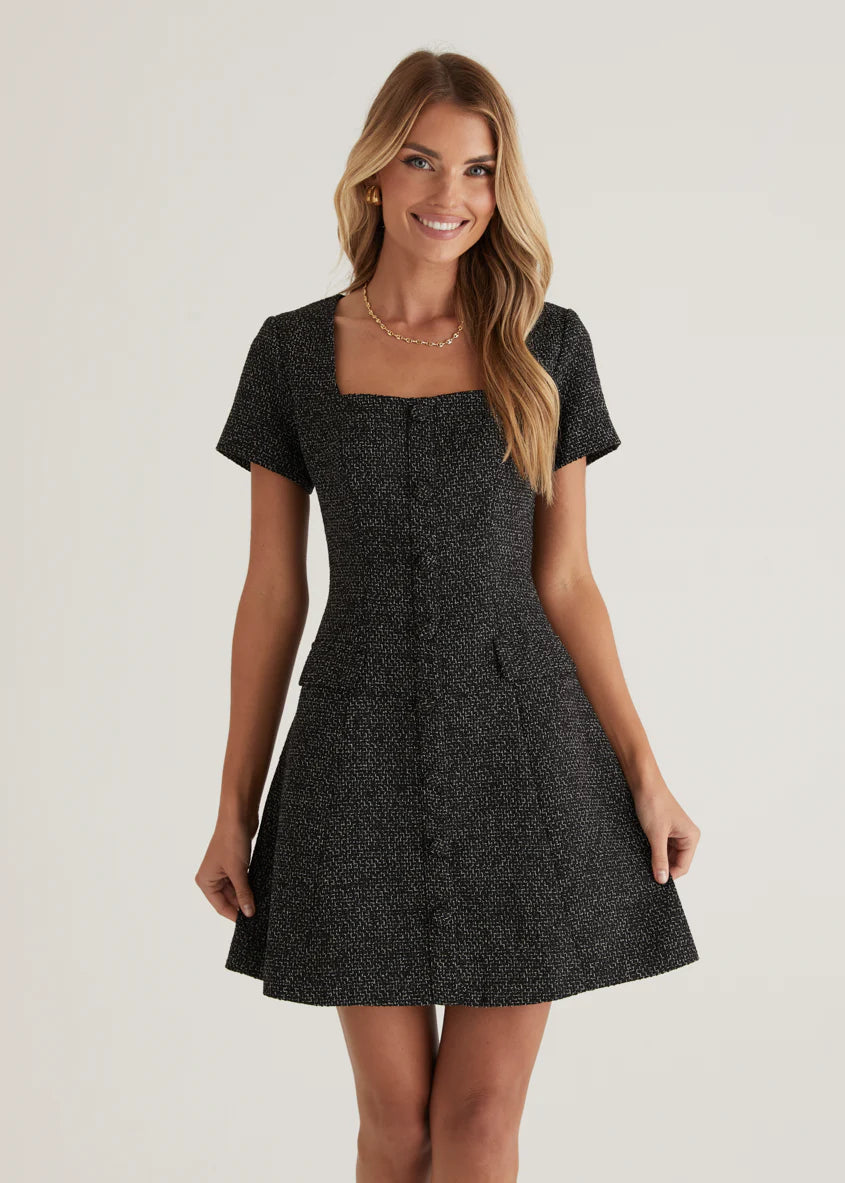 Silvia Dress - Black Marl