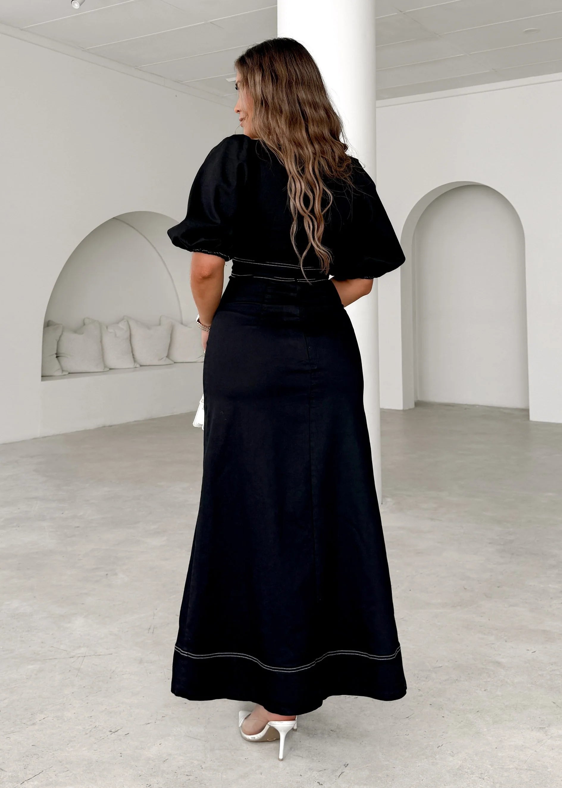 Silsta Denim Midi Dress - Black