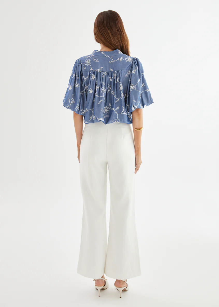 Mendez Blouse - Indigo Chambray