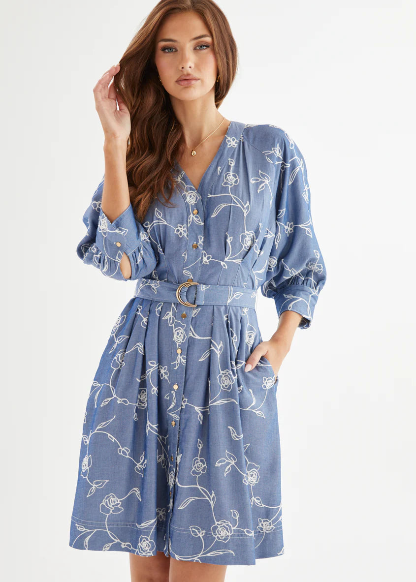 Wonderlust Dress - Indigo Chambray