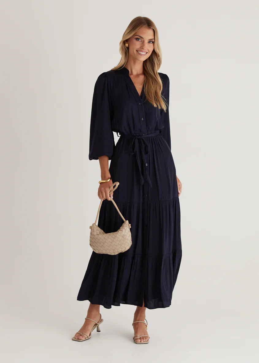 Maya Midi Dress - Navy