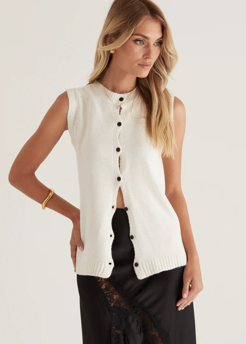 Byala Knitted Vest - Beige