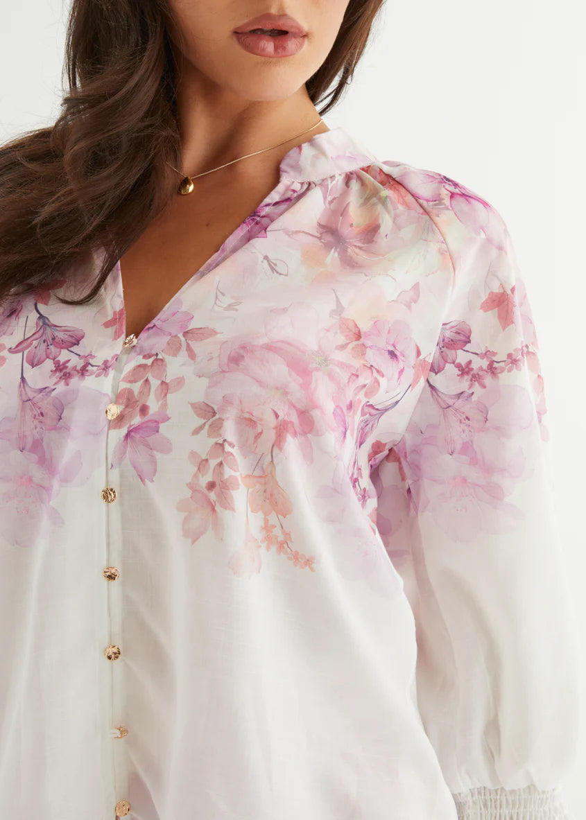 Gillia Blouse - Pink Flowers