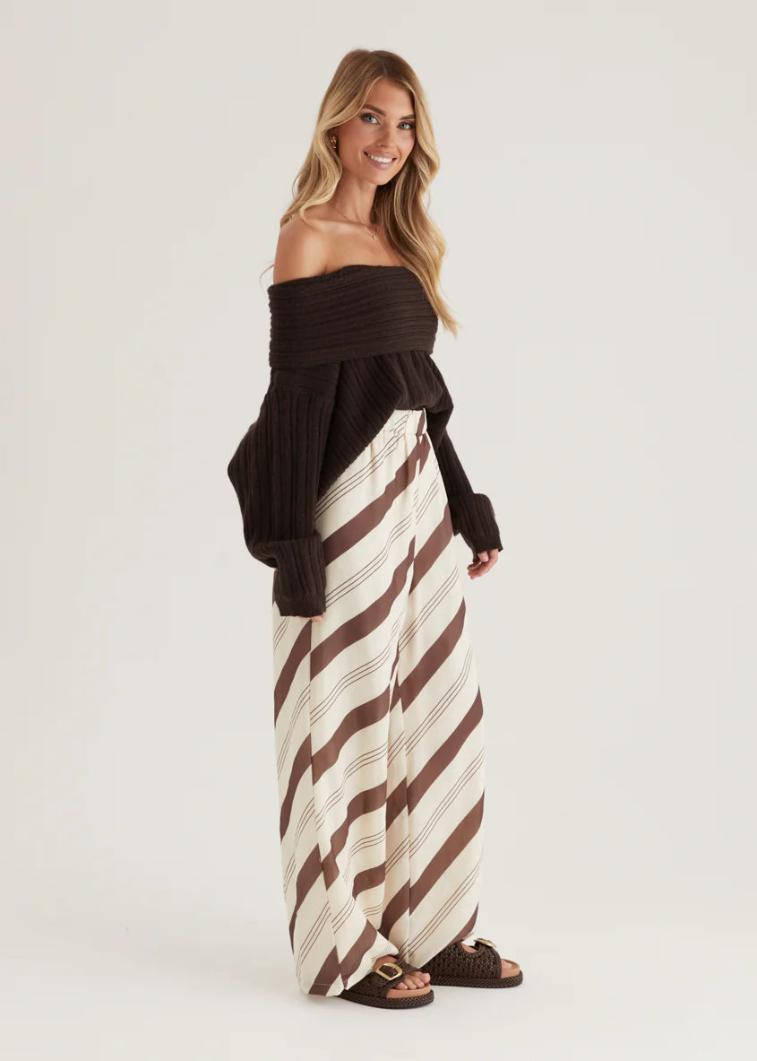 Jessa Pants - Choc Stripe