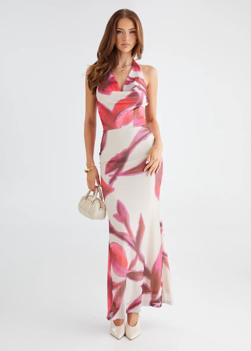 Maree Maxi Dress - Crimson Leaf