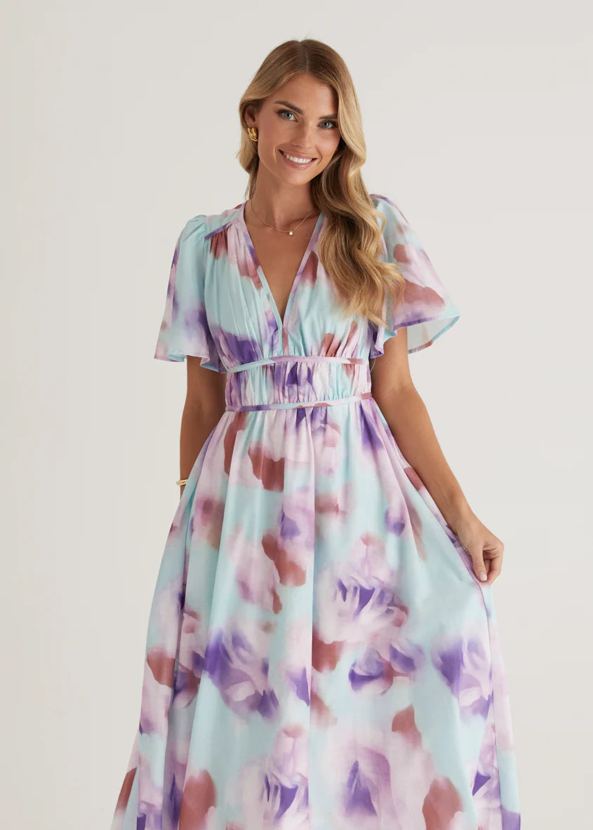 Yuliana Midi Dress - Lilac Floral