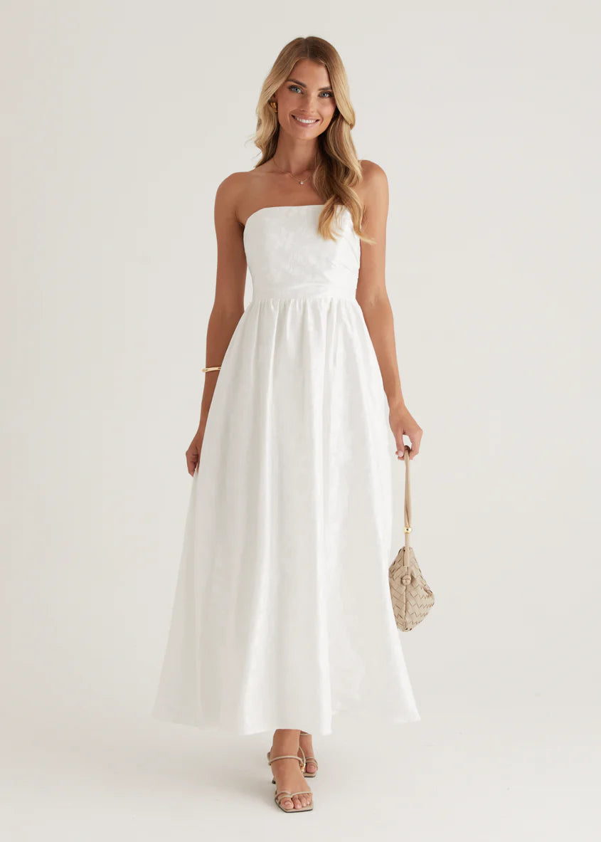 Laneway Strapless Maxi Dress - Off White