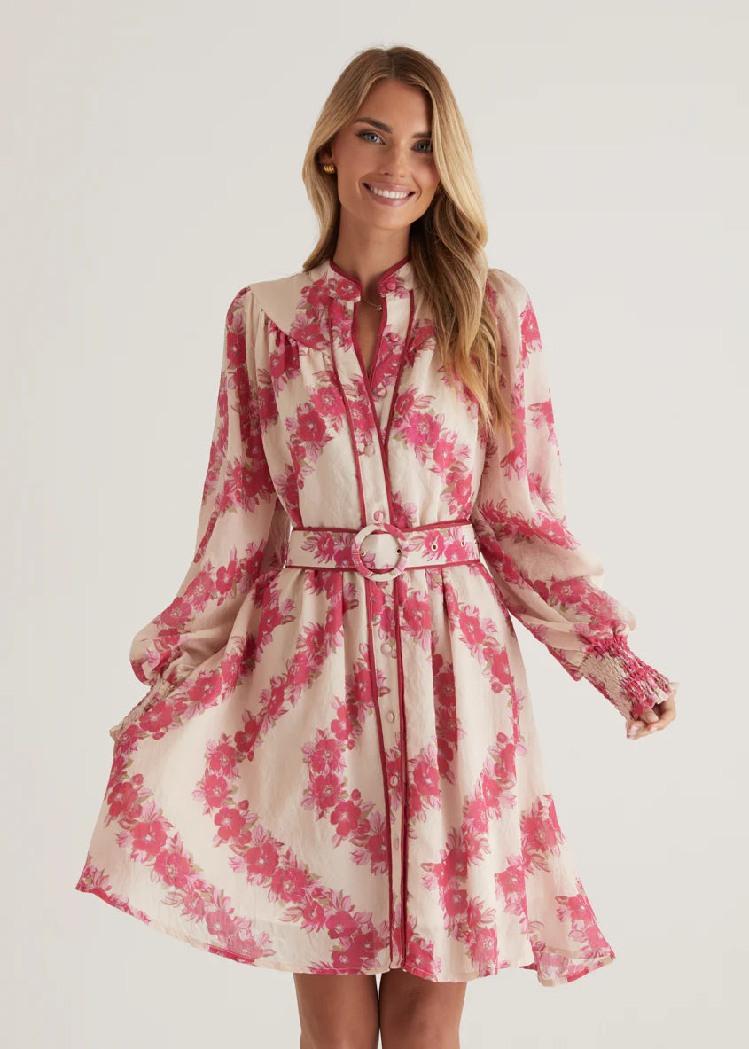 Silene Dress - Magenta Floral