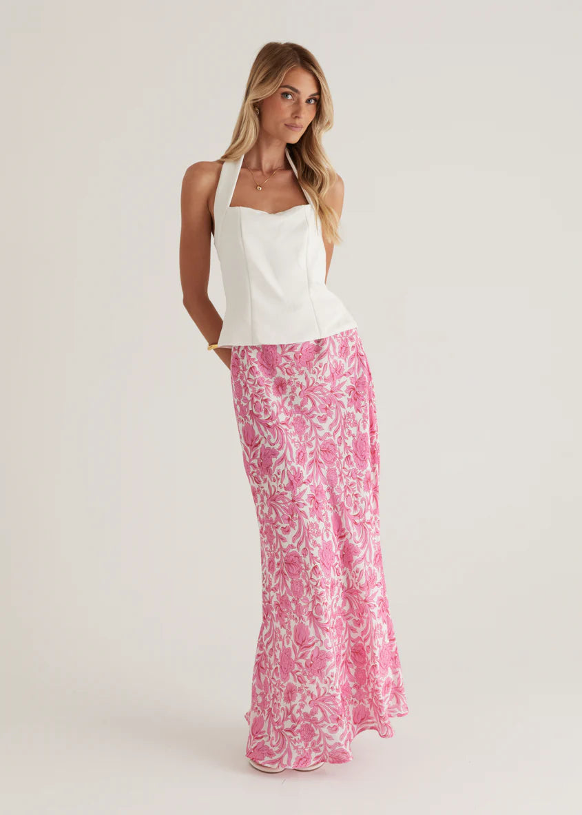Tammy Maxi Skirt - Pink Floral
